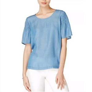 🔥SALE $8 🔥 Maison Jules 🆕 NWT Chambray Top